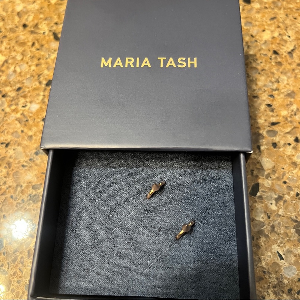Maria tash  Short Spike Hoop Earrings (Non-Rotating) 6.5 mm rose gold
